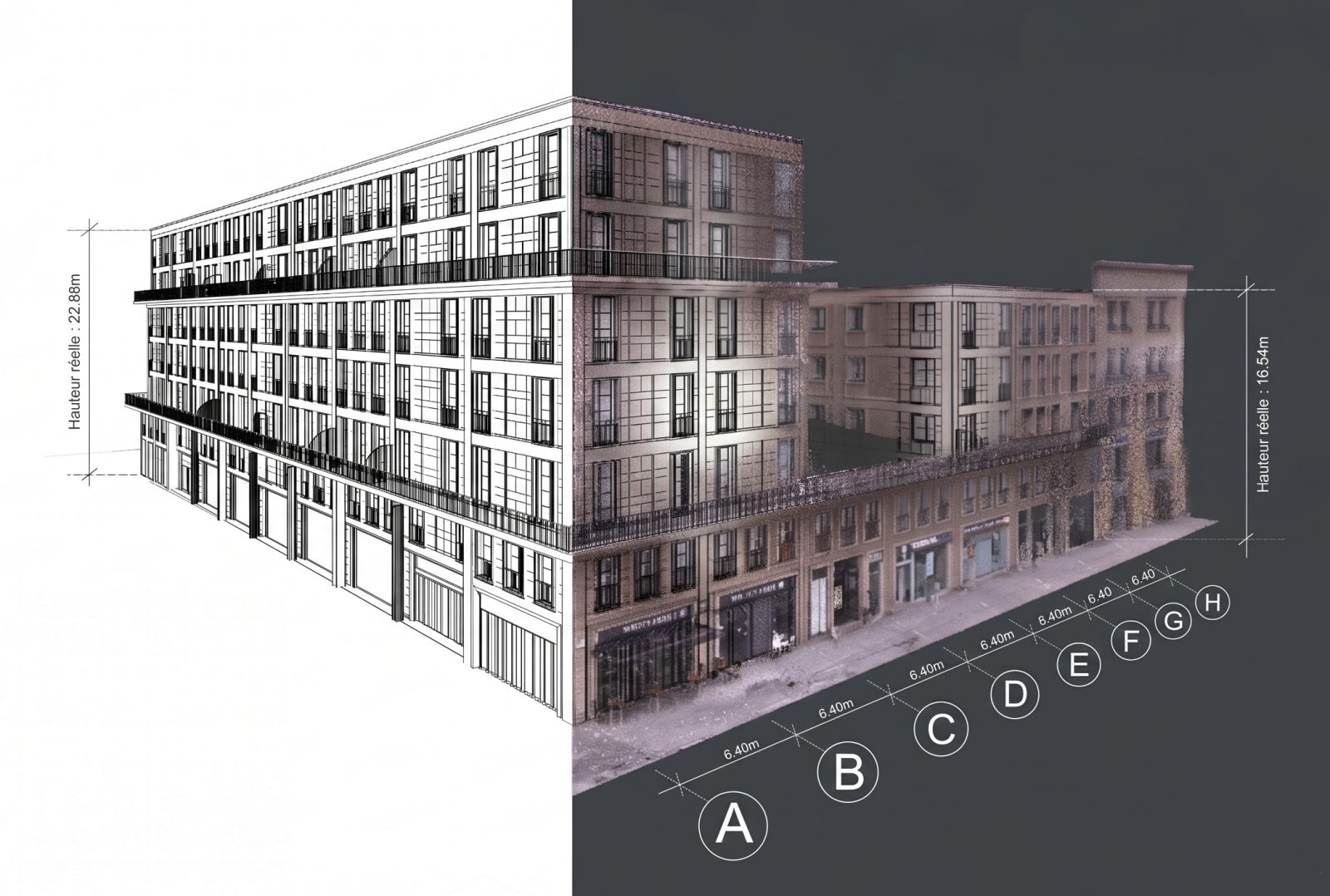 Le Havre, secteur Perret — plan et nuage de points