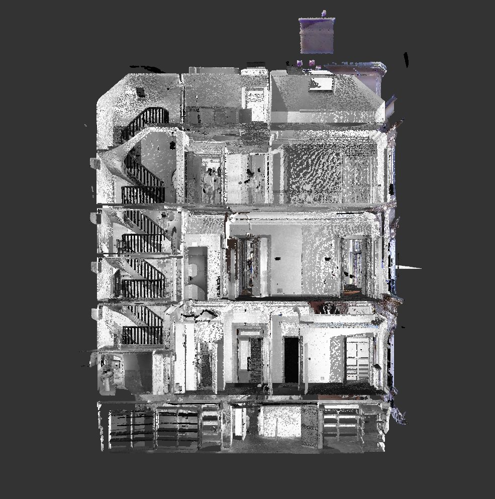 Coupe transversale d'un hôtel particulier